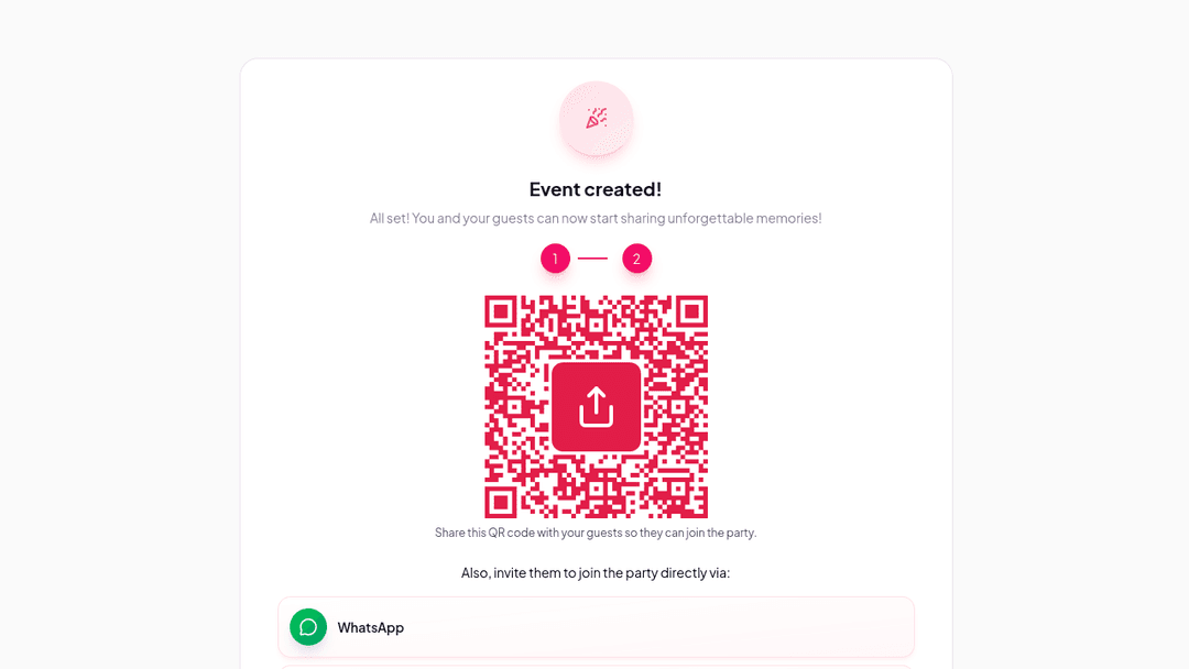 screen shot of the app at step 2